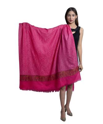 Fine Wool  Designer Paisley Palla  Self Paisley Texture all over  Pashmina Kashmiri Soft & Warm Shawl / Stole / Wrap 1