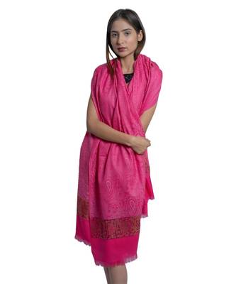 Fine Wool  Designer Paisley Palla  Self Paisley Texture all over  Pashmina Kashmiri Soft & Warm Shawl / Stole / Wrap 3