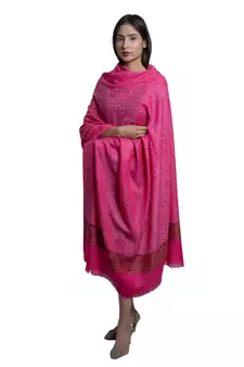 Fine Wool  Designer Paisley Palla  Self Paisley Texture all over  Pashmina Kashmiri Soft & Warm Shawl / Stole / Wrap