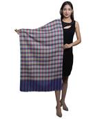 Poly Wool   Checkered Pattern  Stole / Shawl / Scarf