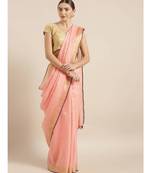Pink Pure Linen Solid Bhagalpuri Saree