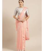 Pink Pure Linen Woven Design Bhagalpuri Saree