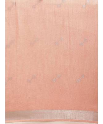 Pink Pure Linen Woven Design Bhagalpuri Saree 3