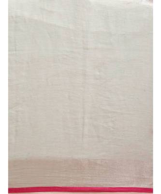 Blue Pure Linen Solid Bhagalpuri Saree 3