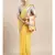 Yellow Pure Linen Solid Bhagalpuri Saree