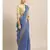 Blue Pure Linen Solid Bhagalpuri Saree