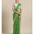 Green & Silver-Coloured Pure Linen Checked Bhagalpuri Saree