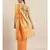 Orange Pure Linen Checked Bhagalpuri Saree