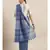 Navy Blue & Silver-Toned Pure Linen Checked Bhagalpuri Saree