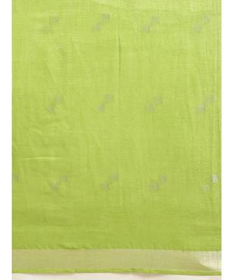 Green Linen Blend Solid Bhagalpuri Saree 3