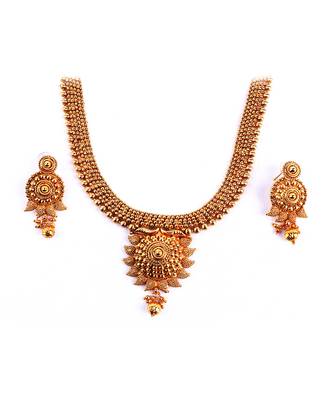 Gold Plated Traditional Designer South Indian Necklace Sets 4