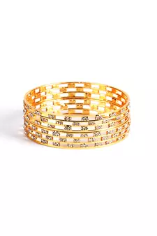 Set of 2 Stone-Studded Bangles and Bracelets