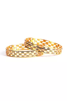 Set of 2 Stone-Studded Bangles and Bracelets