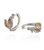 three tone silver base designer leaf motive bali