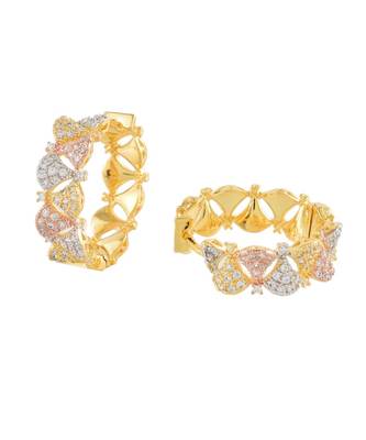 elegant stylish three tone diamond bali 1