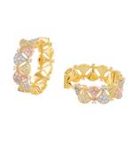 elegant stylish three tone diamond bali