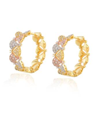 elegant stylish three tone diamond bali 2