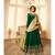 Green & Lime Green Satin Georgette Women's Semi-stitched Anarkali Suit With Banarasi Dupatta