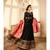 Black & Pink Satin Georgette Women's Semi-stitched Anarkali Suit With Banarasi Dupatta