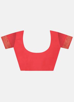 Red Cotton Traditional Saree 6