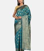 Teal Green Cotton Traditional Saree