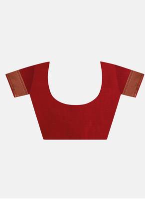 Red  Cotton Traditional Saree 5