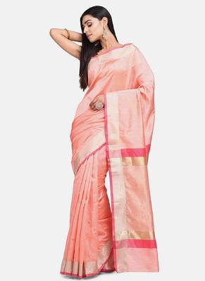 Light Pink Cotton Traditional Saree 1