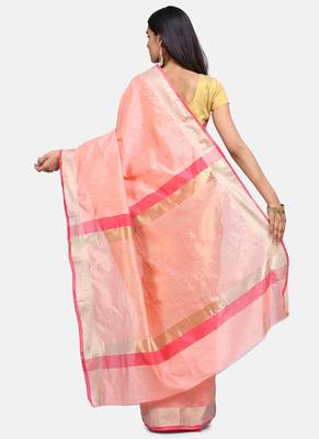 Light Pink Cotton Traditional Saree 3