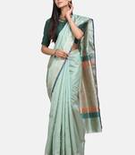 Teal Green Cotton Traditional Saree