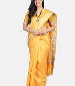 Yellow Cotton Traditional Saree