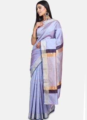 Purple Grey  Cotton Traditional Saree 4