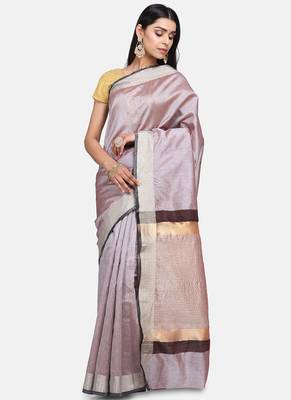Grey  Cotton Traditional Saree 1