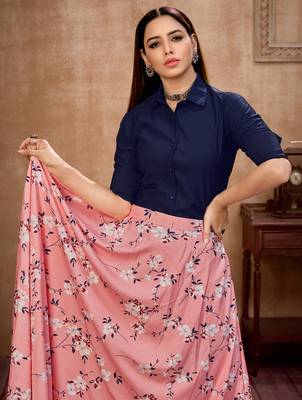 Pink plain silk Semi Stitched bridal lehenga 2