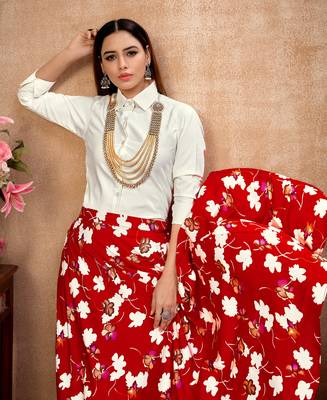 Red plain silk Semi Stitched bridal lehenga 2