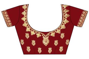 Maroon embroidered velvet semi stitched lehenga 3