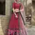Red printed art silk semi stitched Bandhani type lehenga