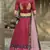 Red printed art silk semi stitched Bandhani type lehenga