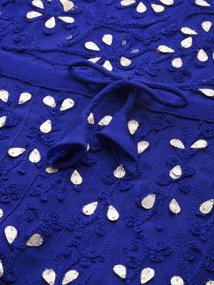 Blue embroidered georgette embroidered-kurtis 4