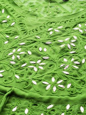 Green embroidered georgette embroidered-kurtis 4
