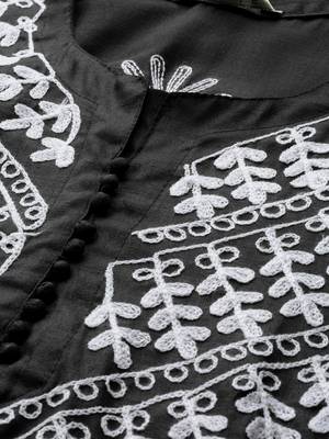 Black hand woven georgette chikankari-kurtis 4