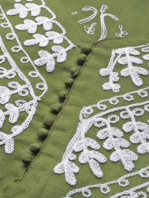 Green hand woven georgette chikankari-kurtis 4