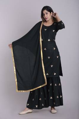 Green gotta patti rayon salwar 1