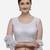 Embroidered White Net Blouse With Round Neck