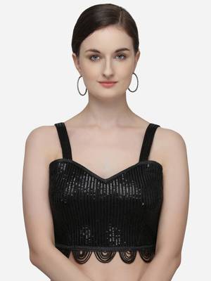 Sequences Black Silk Blouse With V Neck 1