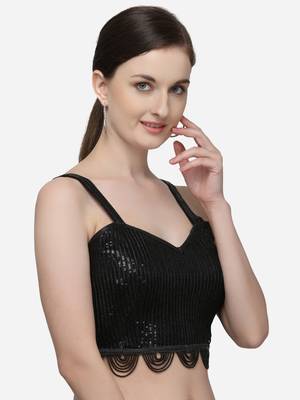 Sequences Black Silk Blouse With V Neck 3