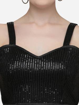 Sequences Black Silk Blouse With V Neck 4