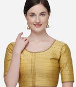 Jacquard Beige Phantom Silk Blouse With Round Neck