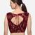 Embroidered & Sequence Work Maroon Velvet Blouse With Round Neck