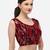 Embroidered & Sequence Work Maroon Velvet Blouse With Round Neck