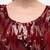 Embroidered & Sequence Work Maroon Velvet Blouse With Round Neck
